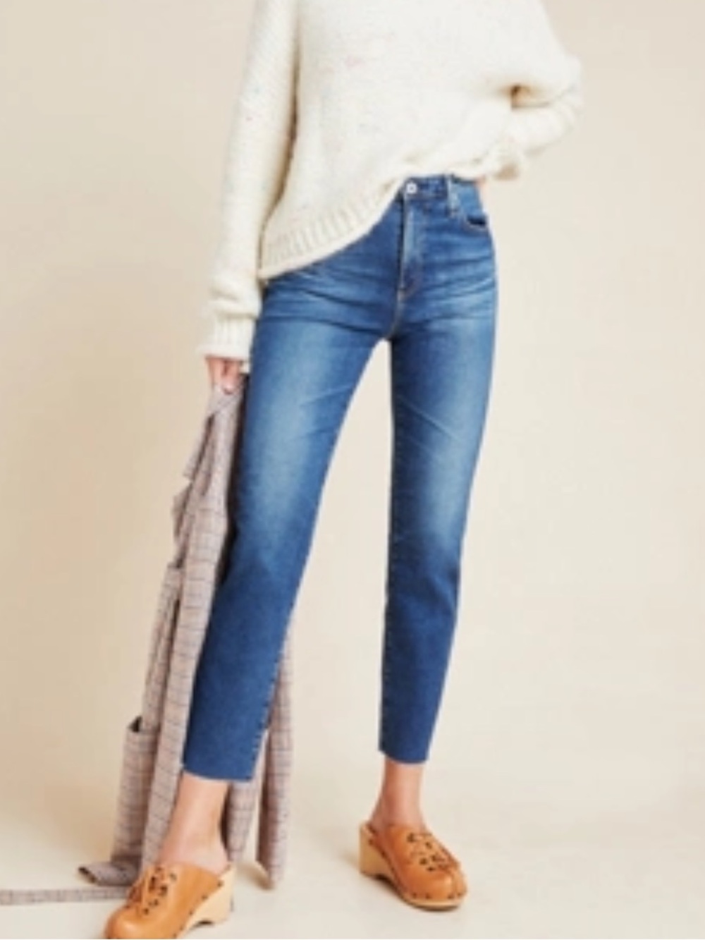 AG The Isabelle High-Rise Straight Cropped Jeans